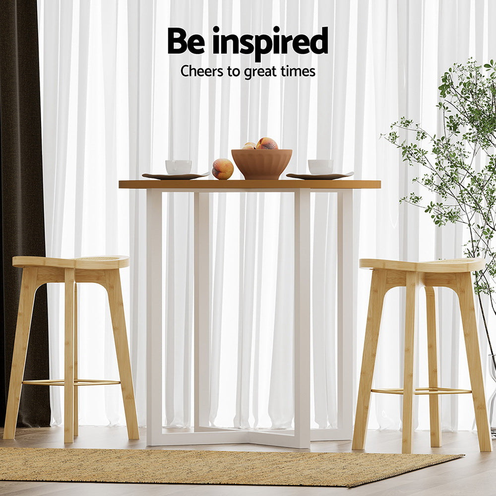 4x Bar Stools Bamboo Rattan Stool Counter Chair Kitchen Barstools by Artiss