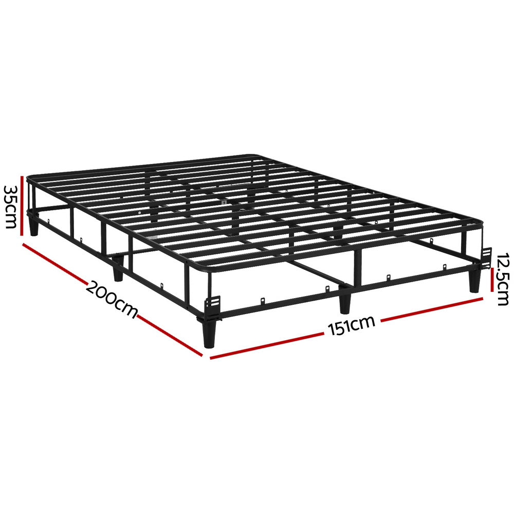 Bed Frame Queen Size Metal Grey MASON By Artiss