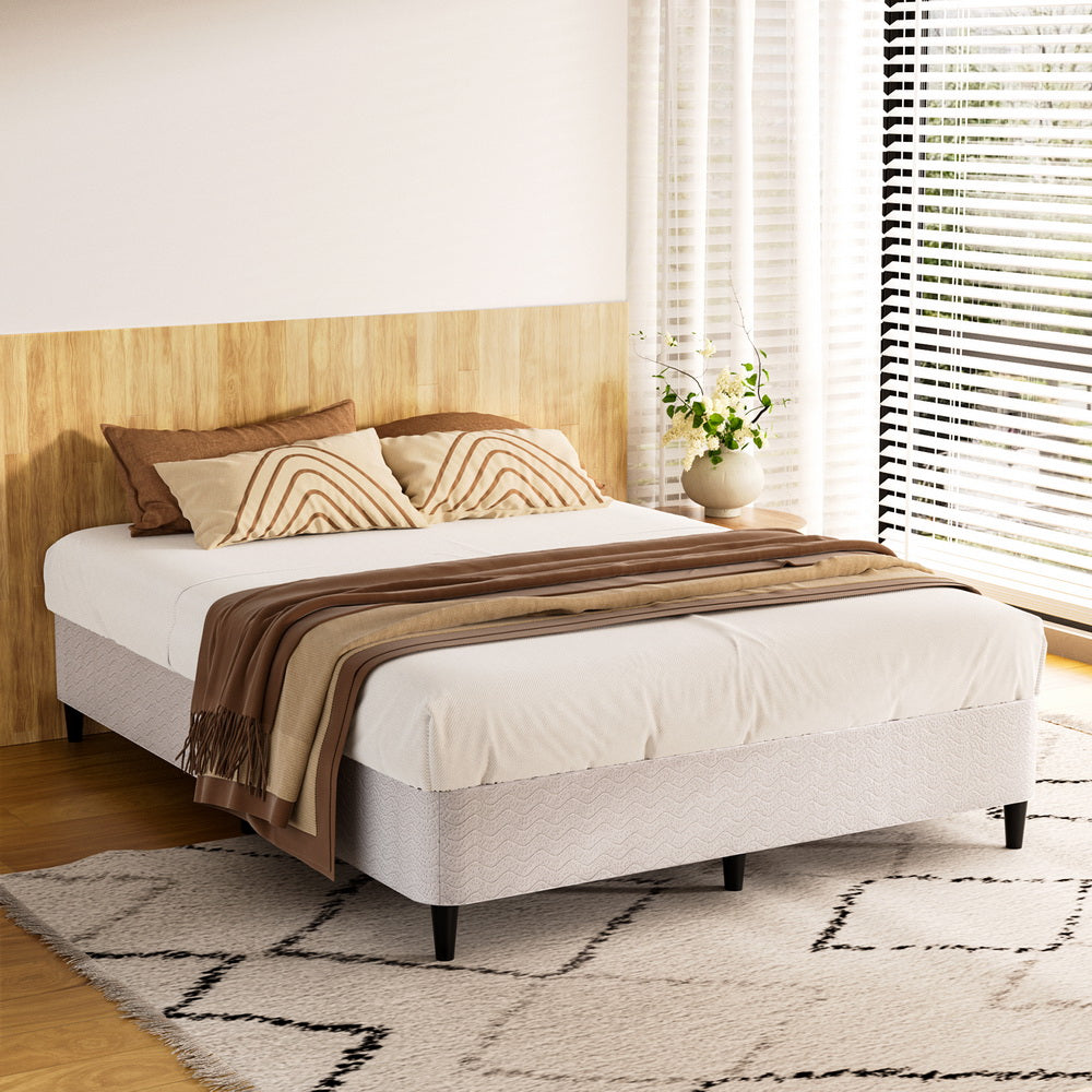 Bed Frame Queen Size Metal Grey MASON By Artiss