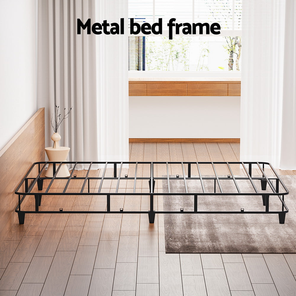 Bed Frame Queen Size Metal Grey MASON By Artiss