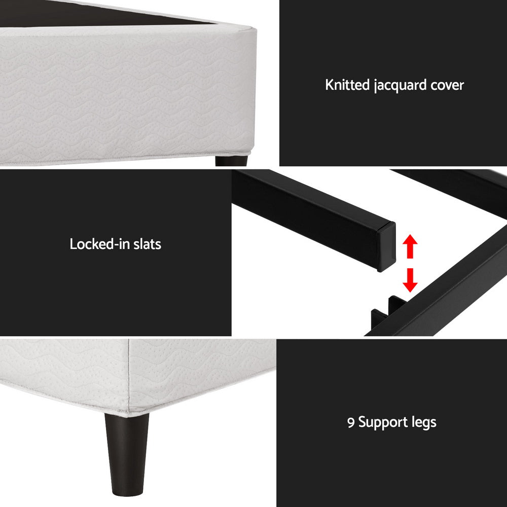 Bed Frame Queen Size Metal Grey MASON By Artiss