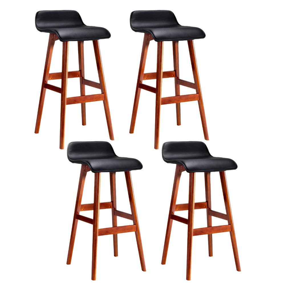 4x Bar Stools Wooden Stool Black by Artiss