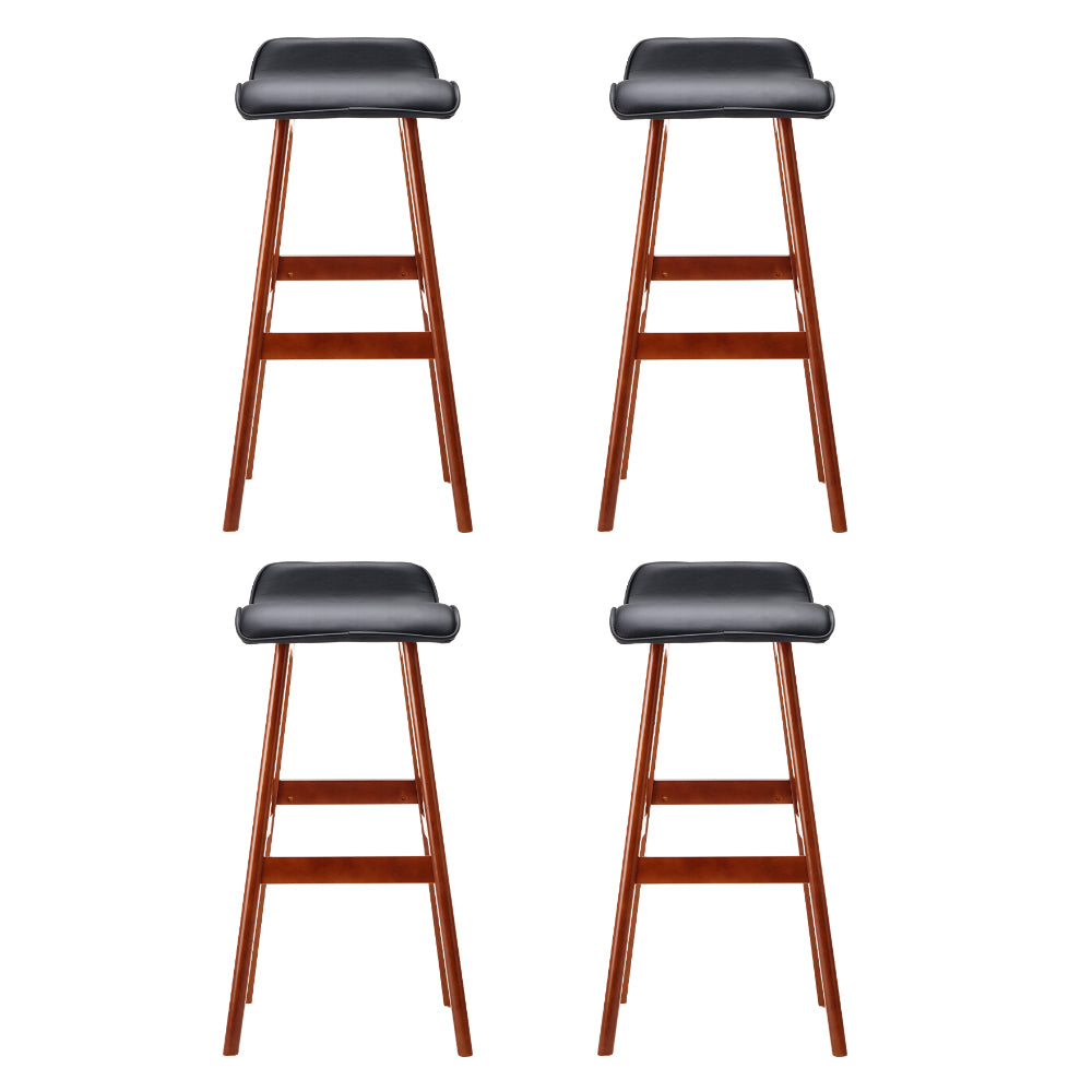 4x Bar Stools Wooden Stool Black by Artiss
