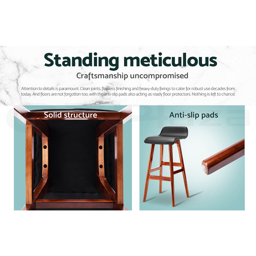 4x Bar Stools Wooden Stool Black by Artiss