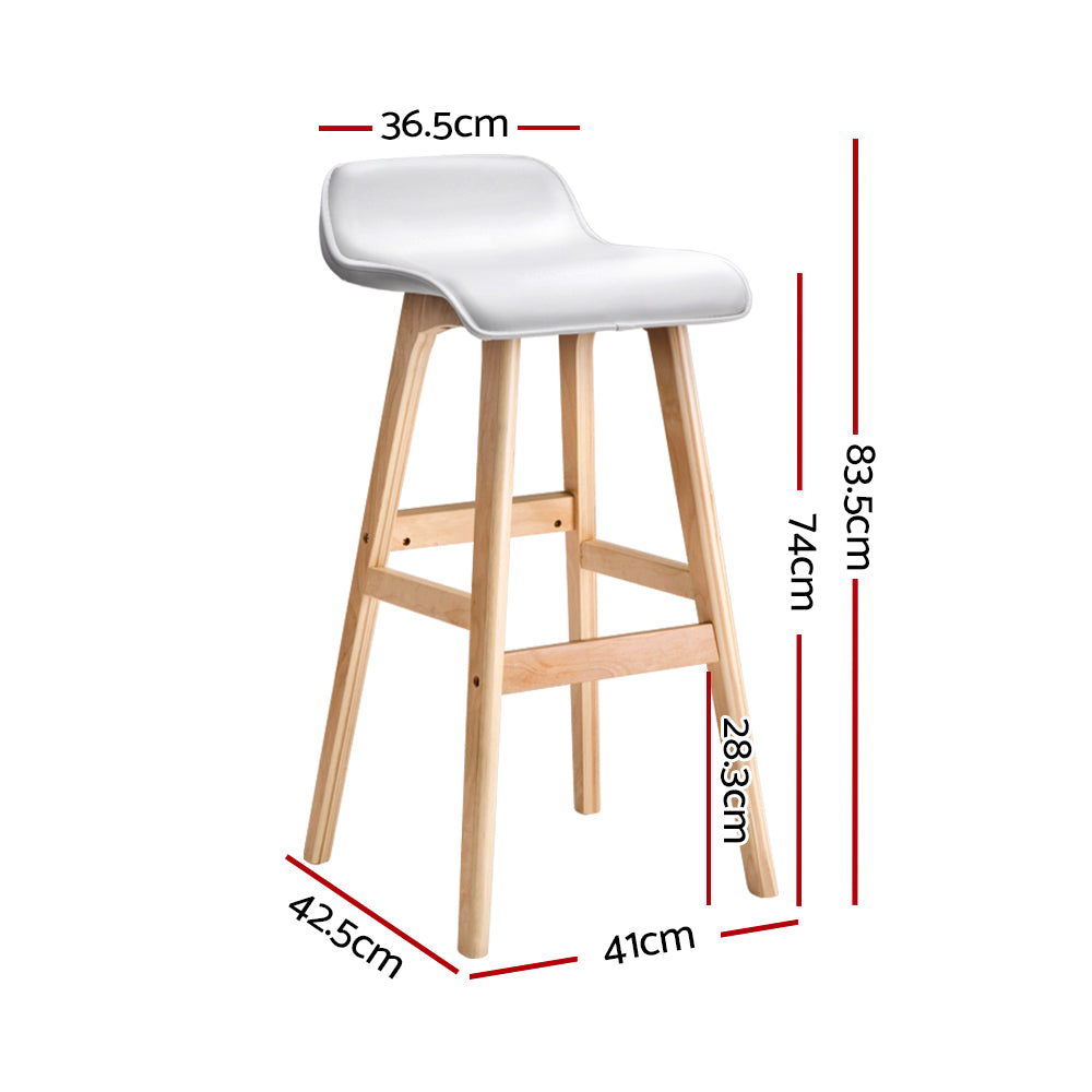 4x Bar Stools Wooden Stool White by Artiss