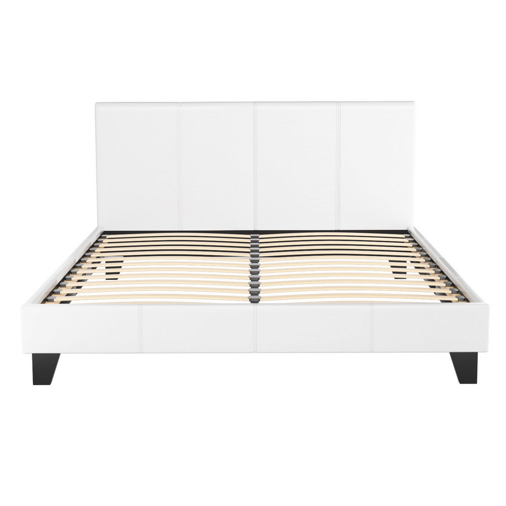 Bed Frame Queen Size White NEO by Artiss