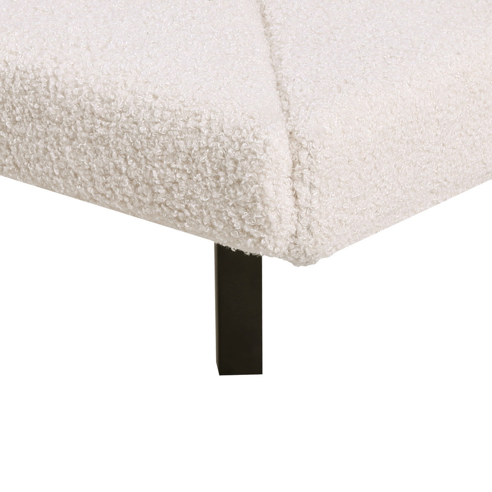 Bed Frame Queen Size Boucle Beige SASA By Artiss