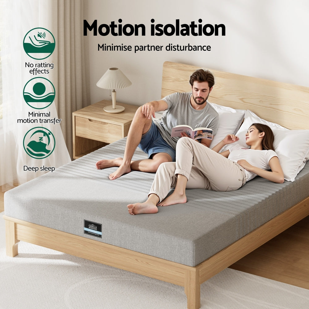 Cool Gel Queen Memory Foam Mattress Charcoal 7-Zone Washable Bamboo Cover 15cm by Giselle Bedding