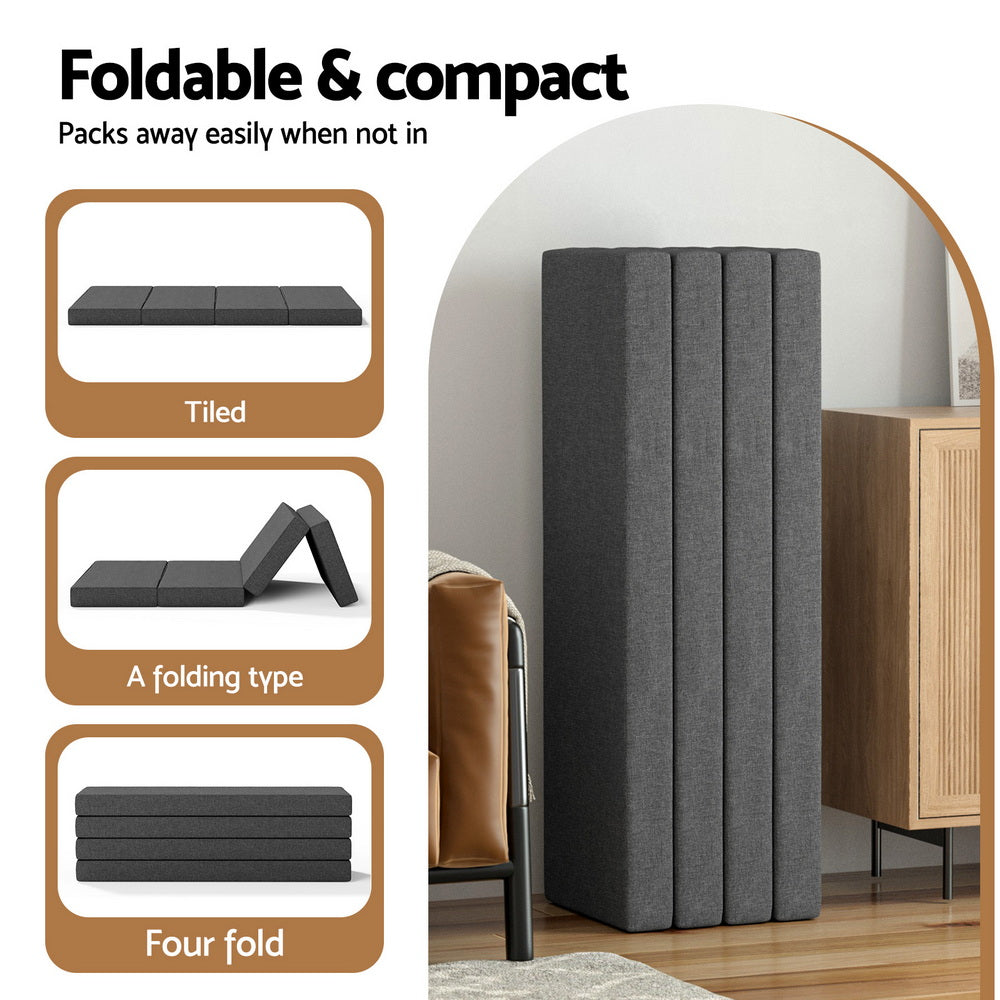 Queen Foldable Mattress Folding Foam Mattresses Portable Mat by Giselle Bedding