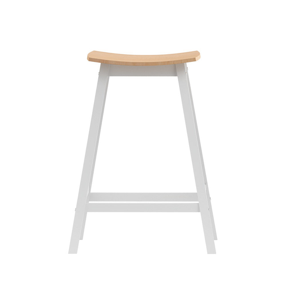 2x Bar Stools Wooden Chairs Oak by Artiss
