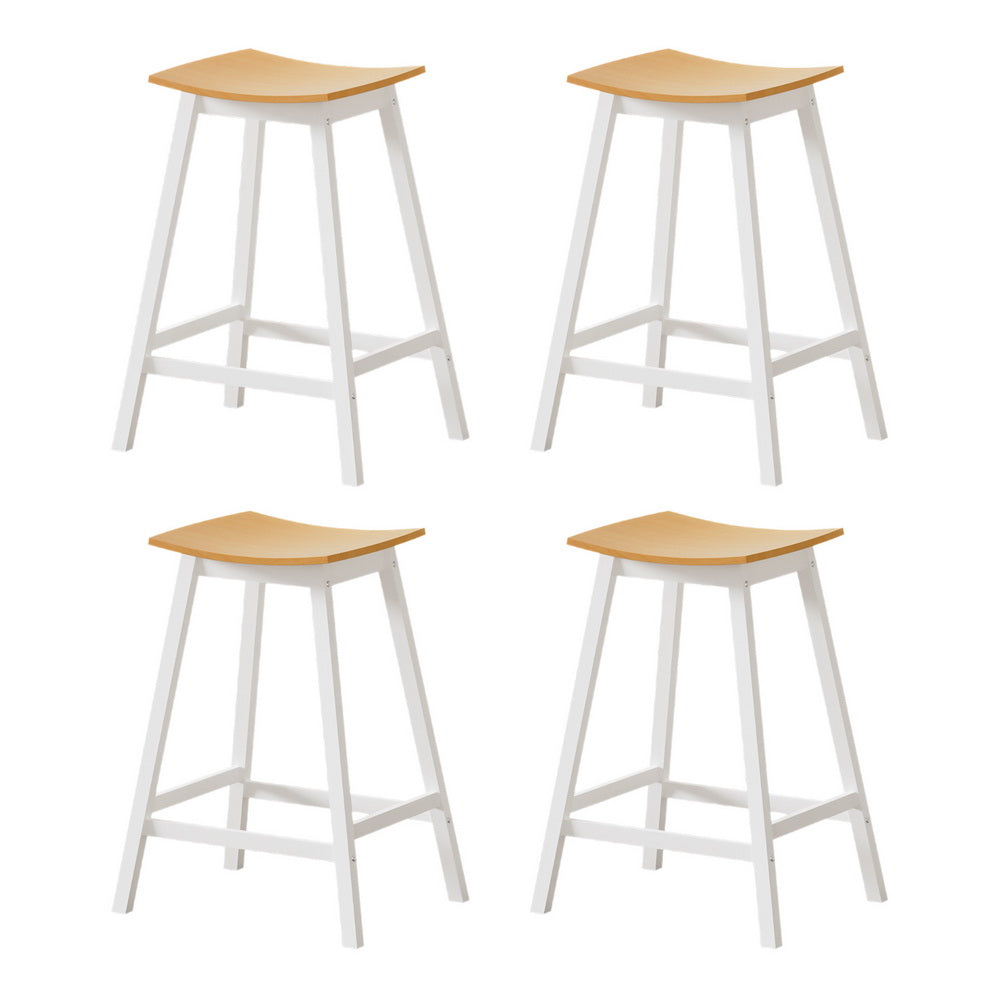 4x Bar Stools Wooden Chairs Oak by Artiss
