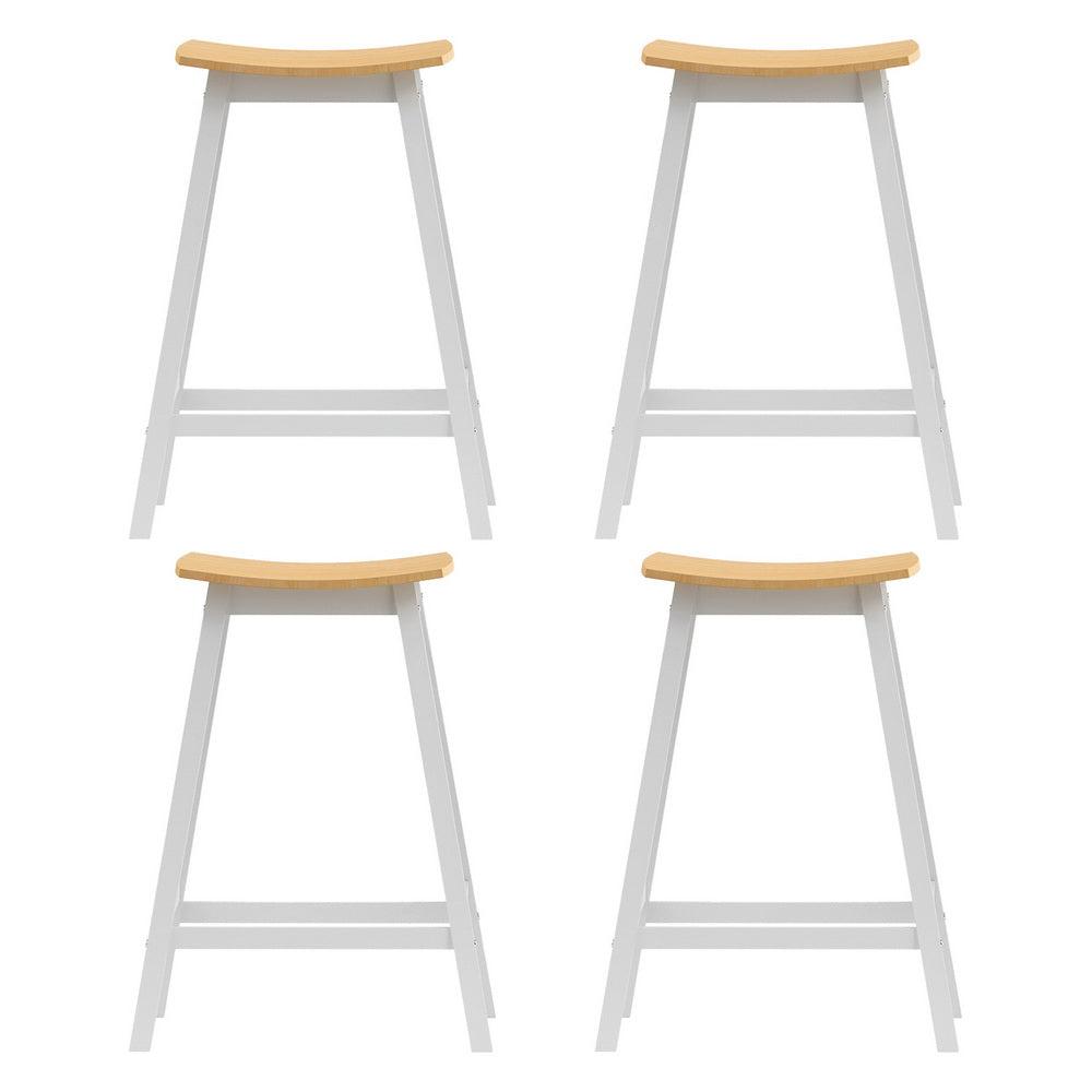4x Bar Stools Wooden Chairs Oak by Artiss