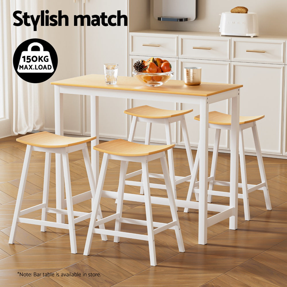 4x Bar Stools Wooden Chairs Oak by Artiss