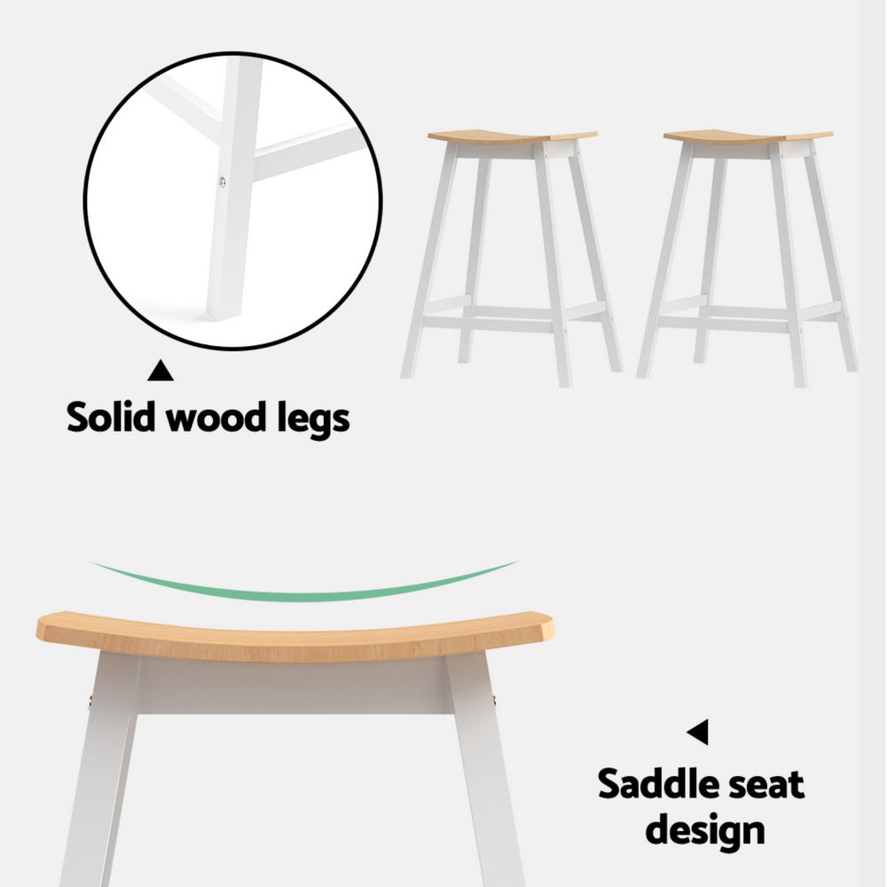 4x Bar Stools Wooden Chairs Oak by Artiss