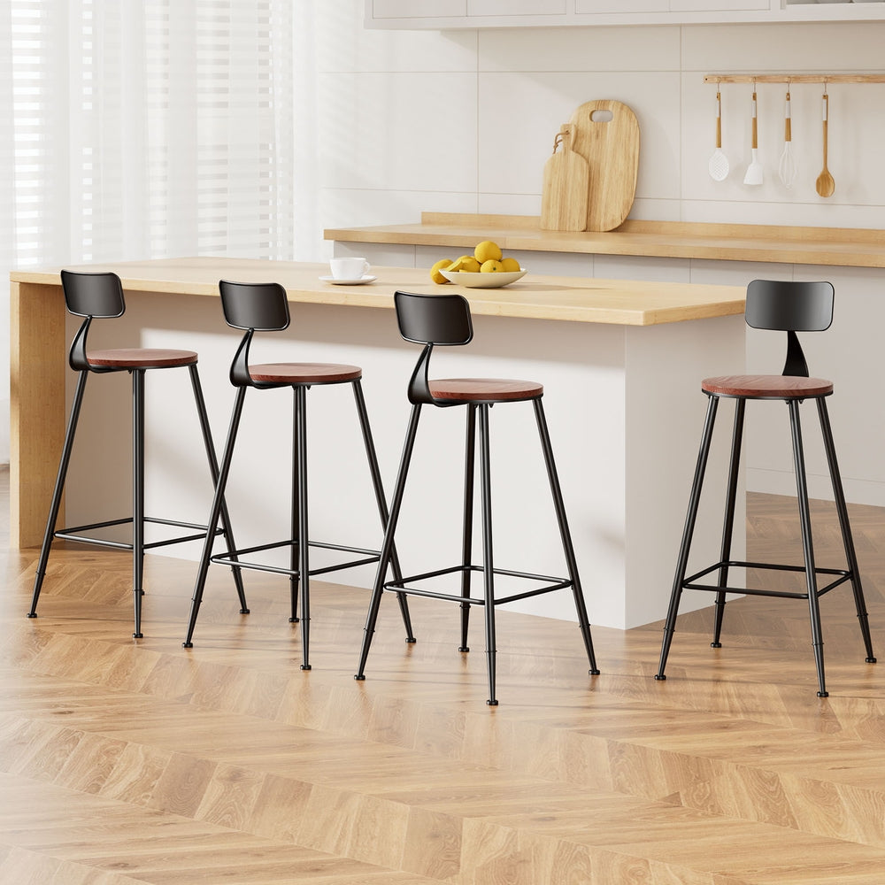 4x Bar Stools Vintage Metal Chairs by Artiss