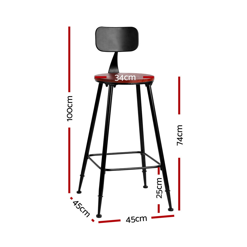 4x Bar Stools Vintage Metal Chairs by Artiss