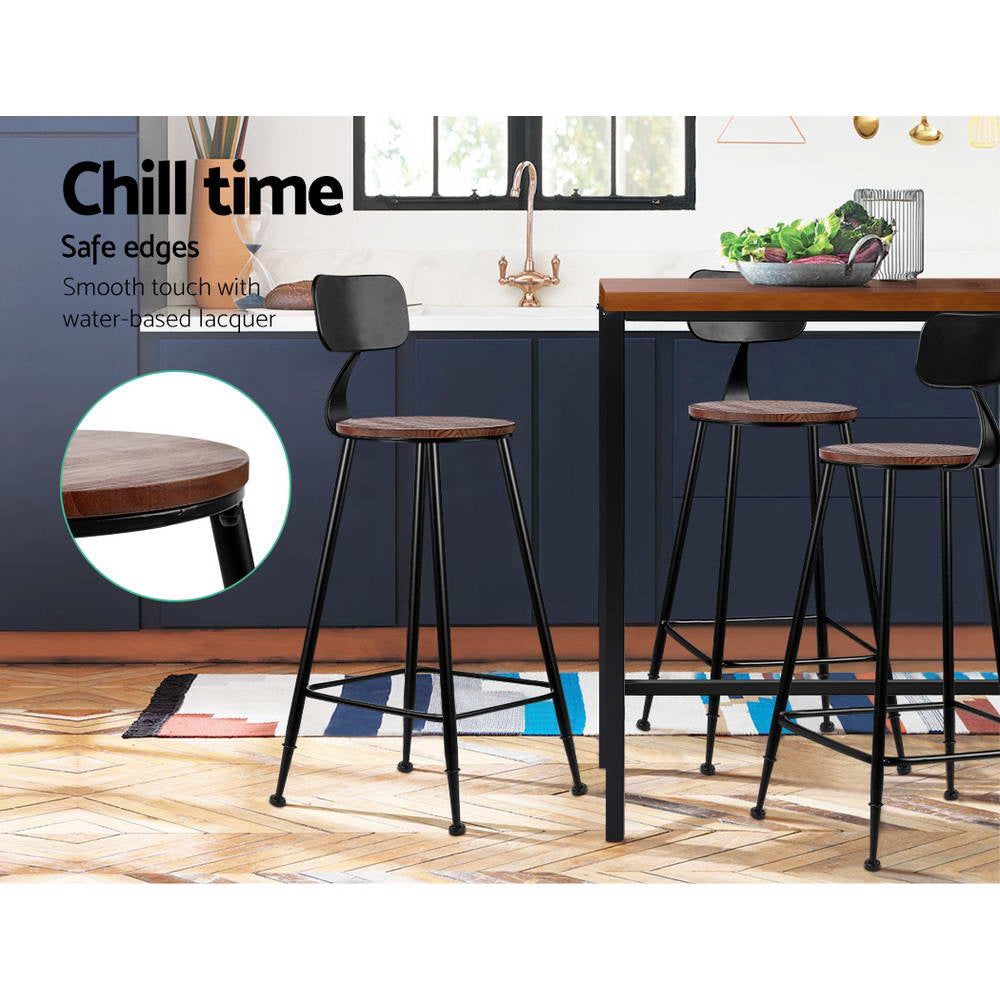 4x Bar Stools Vintage Metal Chairs by Artiss