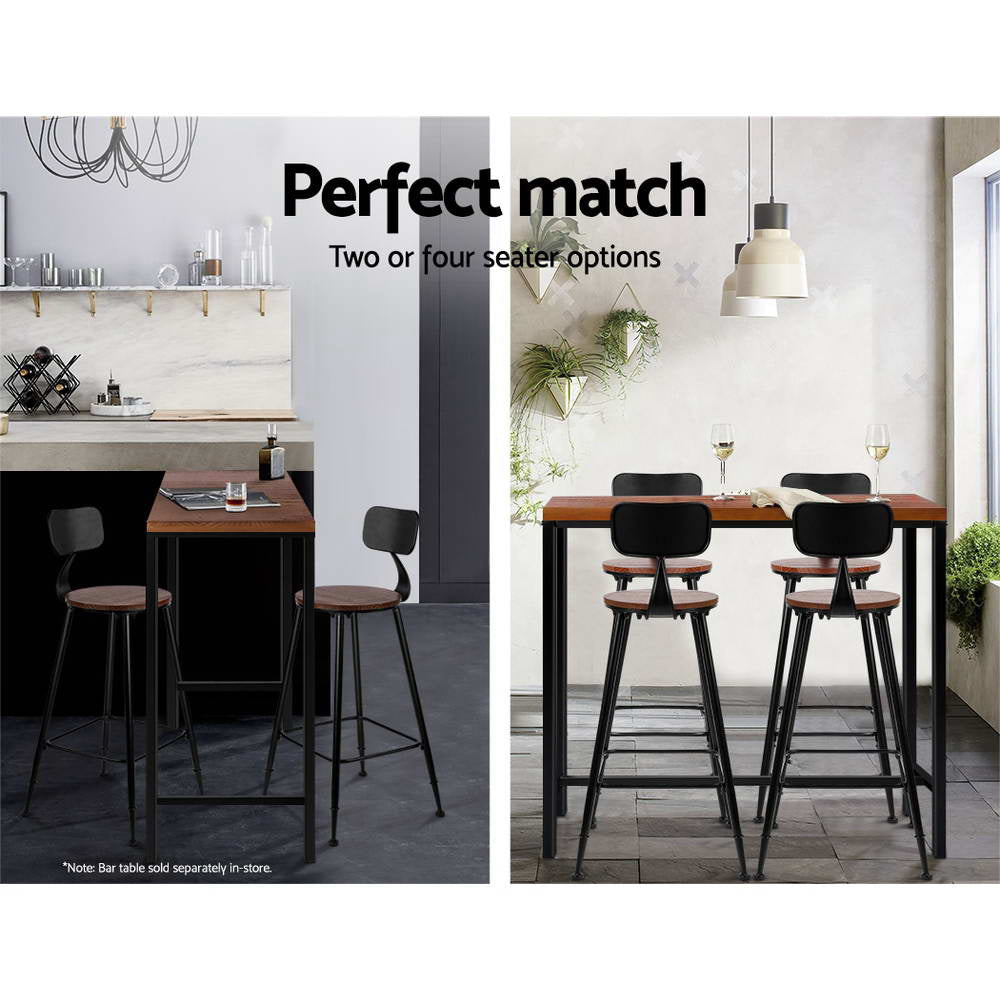 4x Bar Stools Vintage Metal Chairs by Artiss