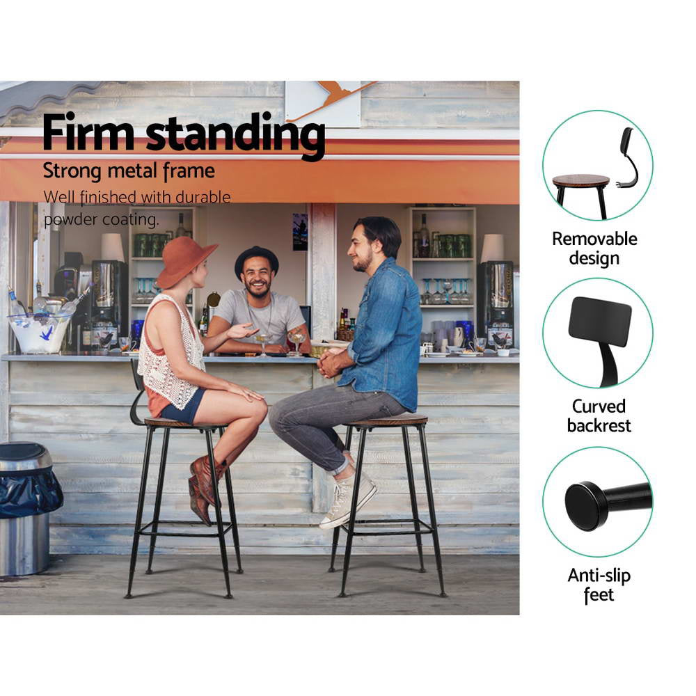 4x Bar Stools Vintage Metal Chairs by Artiss
