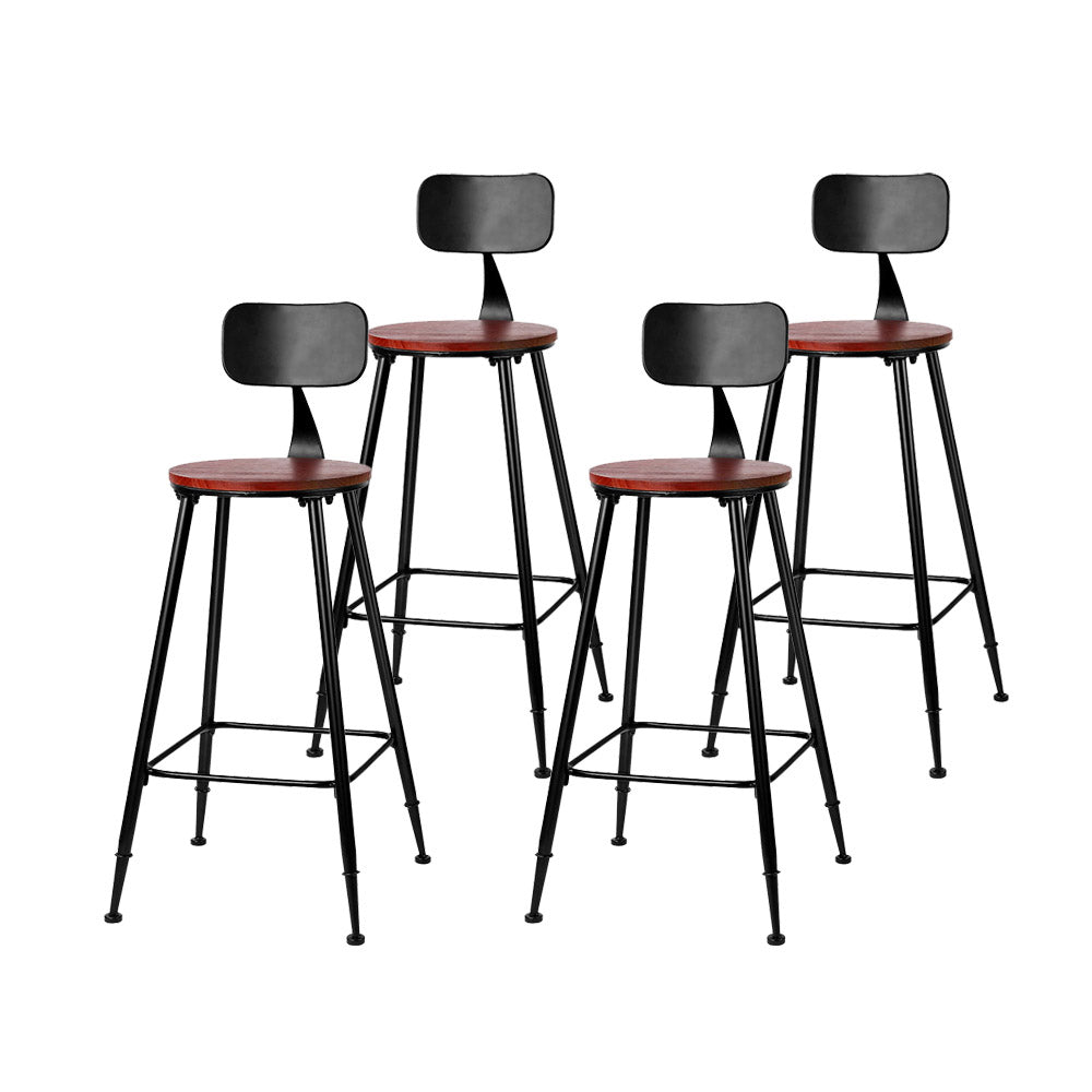 4x Bar Stools Vintage Metal Chairs by Artiss