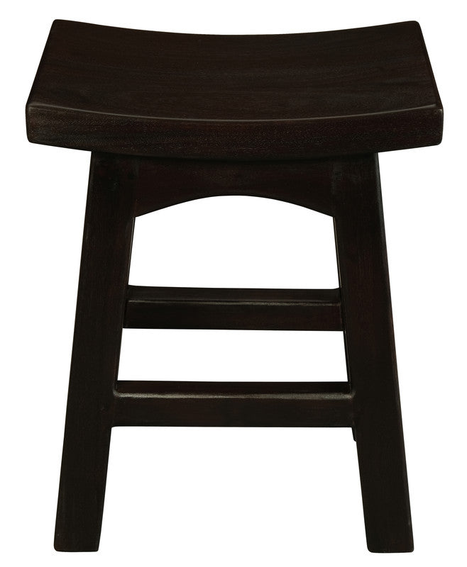 Tokyo Solid Mahogan Timber Wooden Footstool (Chocolate)
