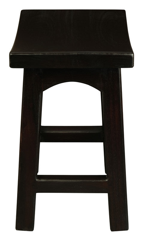Tokyo Solid Mahogan Timber Wooden Footstool (Chocolate)