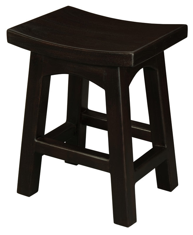 Tokyo Solid Mahogan Timber Wooden Footstool (Chocolate)