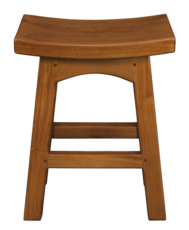 Tokyo Solid Mahogan Timber Wooden Footstool (Light Pecan)