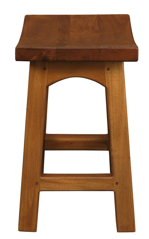 Tokyo Solid Mahogan Timber Wooden Footstool (Light Pecan)
