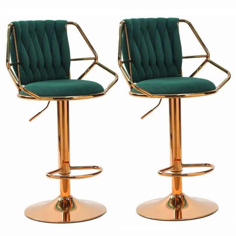 Green Velvet Padded Bar Stools