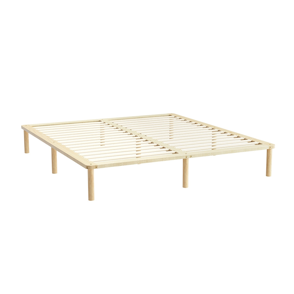Bed Frame King Size Wooden Base Mattress Platform Timber Pine AMBA By Artiss