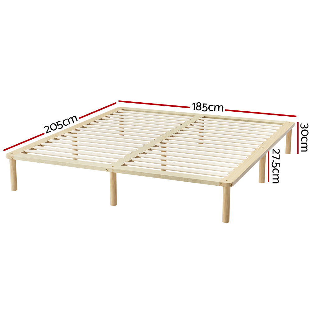 Bed Frame King Size Wooden Base Mattress Platform Timber Pine AMBA By Artiss