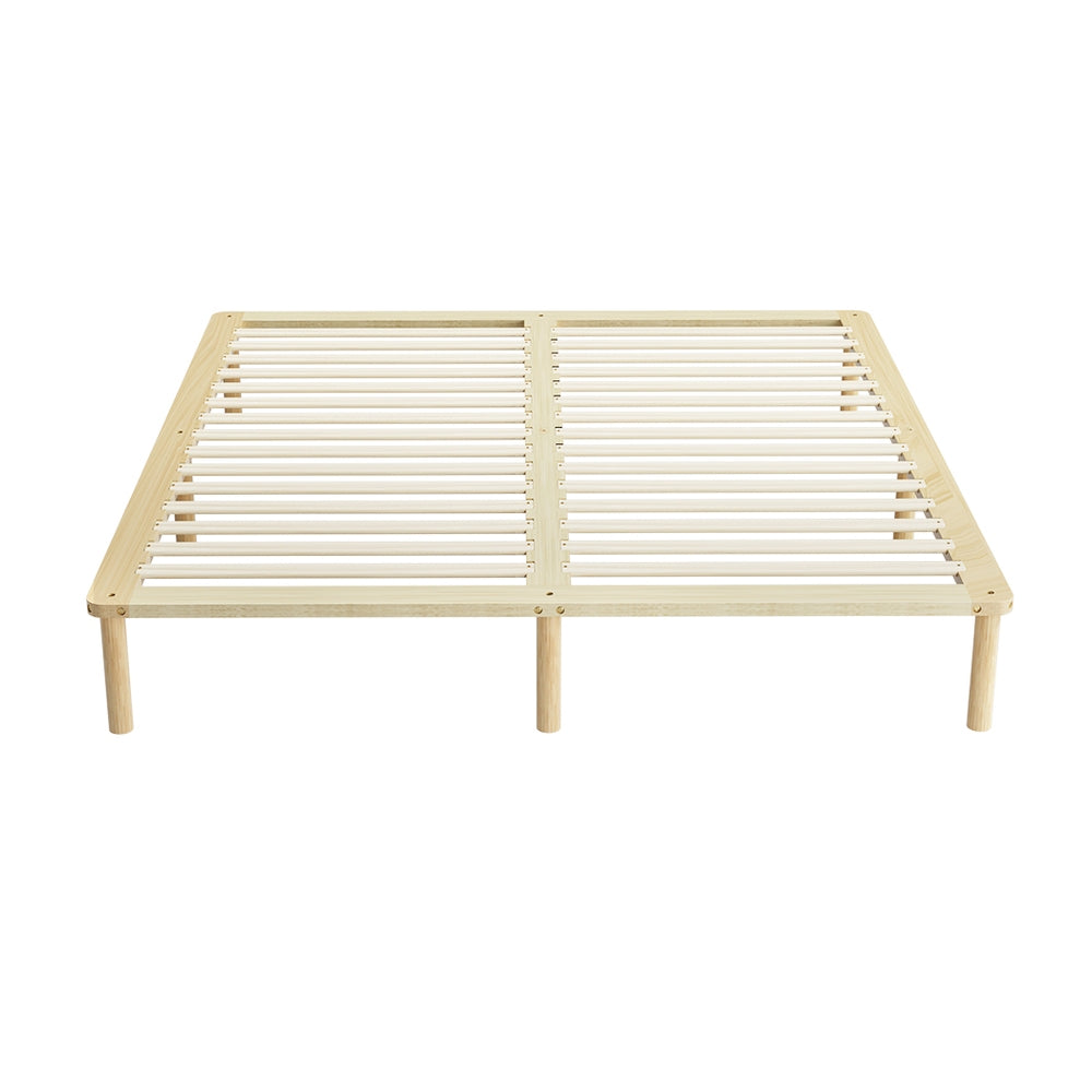 Bed Frame King Size Wooden Base Mattress Platform Timber Pine AMBA By Artiss