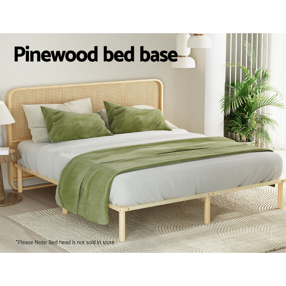 Bed Frame King Size Wooden Base Mattress Platform Timber Pine AMBA By Artiss