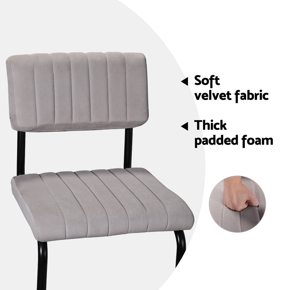 2x Bar Stools Velvet Chairs by Artiss