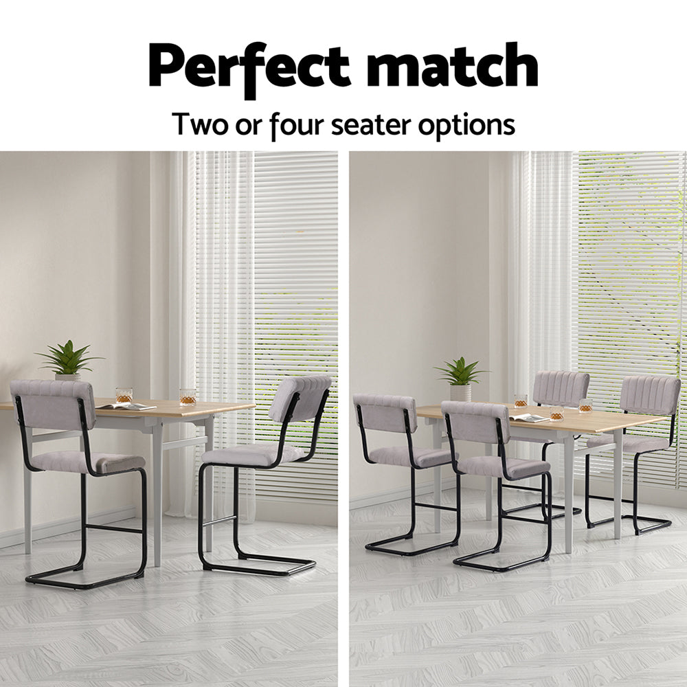 2x Bar Stools Velvet Chairs by Artiss