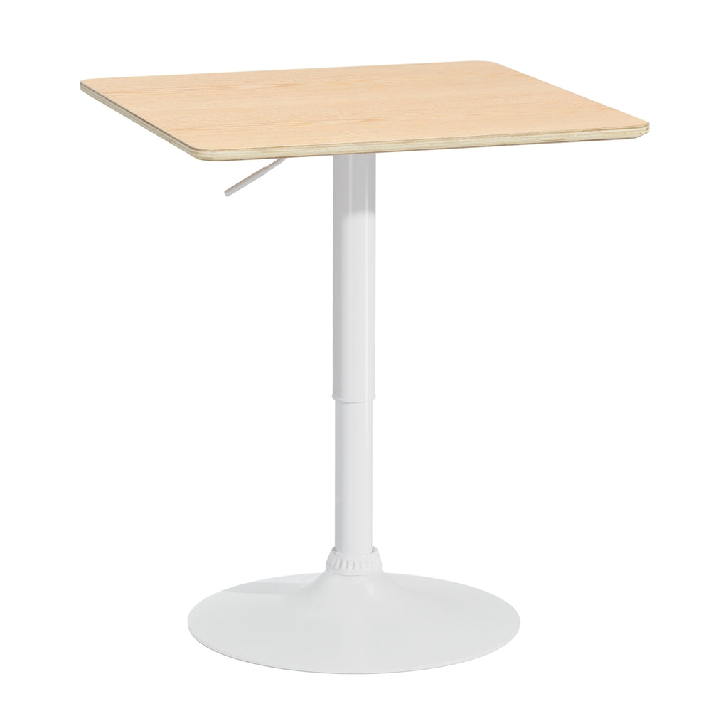 Bar Table Swivel Base Gas Lift Counter Dining Table 60CM Square Pine By Artiss