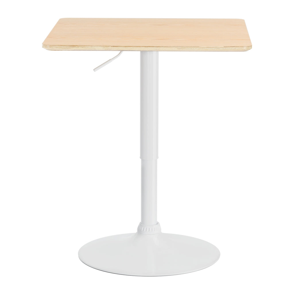 Bar Table Swivel Base Gas Lift Counter Dining Table 60CM Square Pine By Artiss