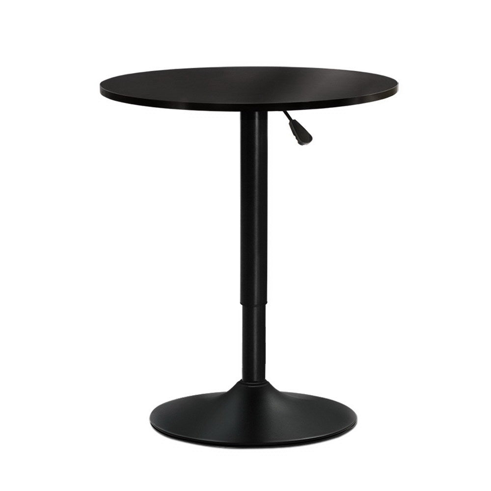 Bar Table Gas Lift Round Black by Artiss