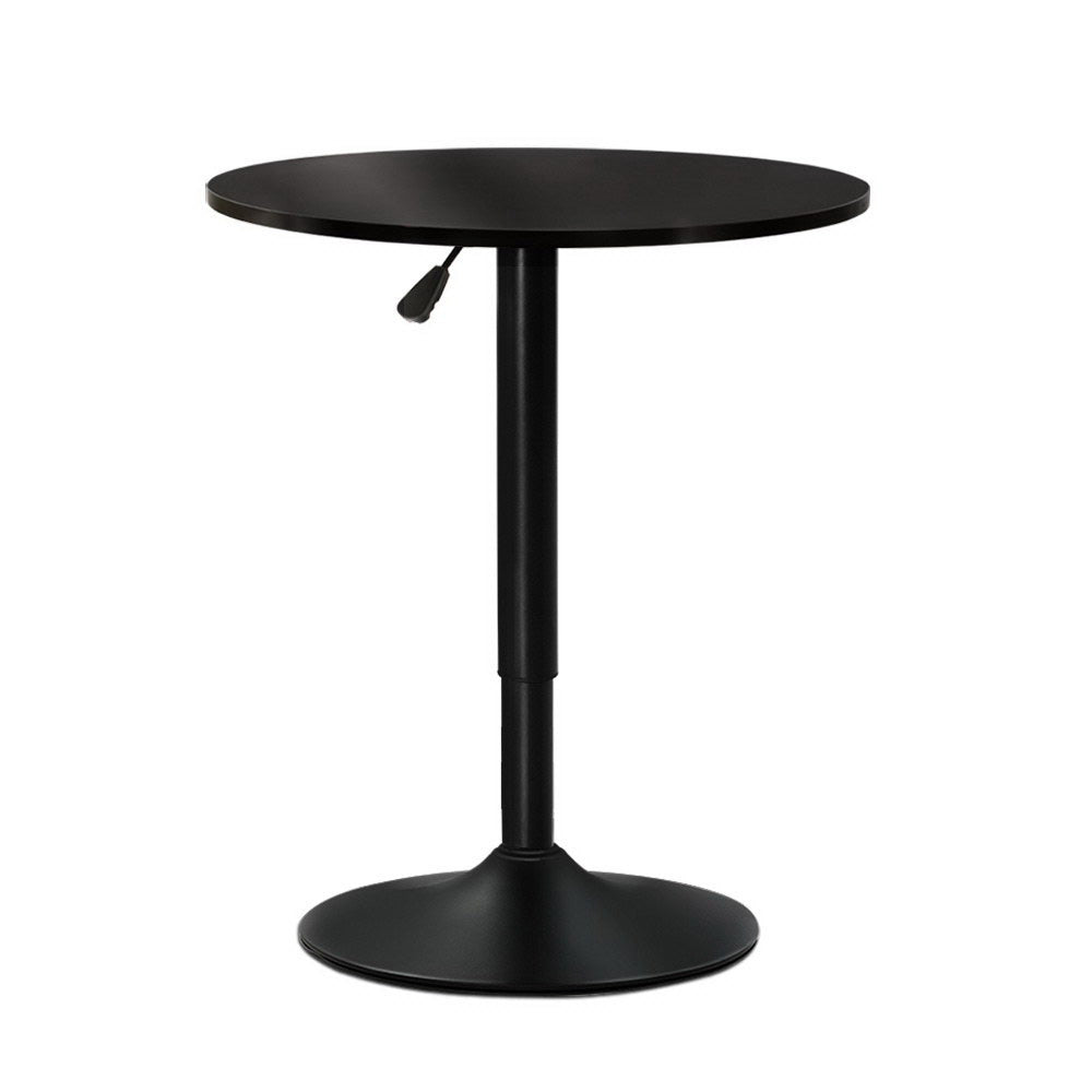 Bar Table Gas Lift Round Black by Artiss