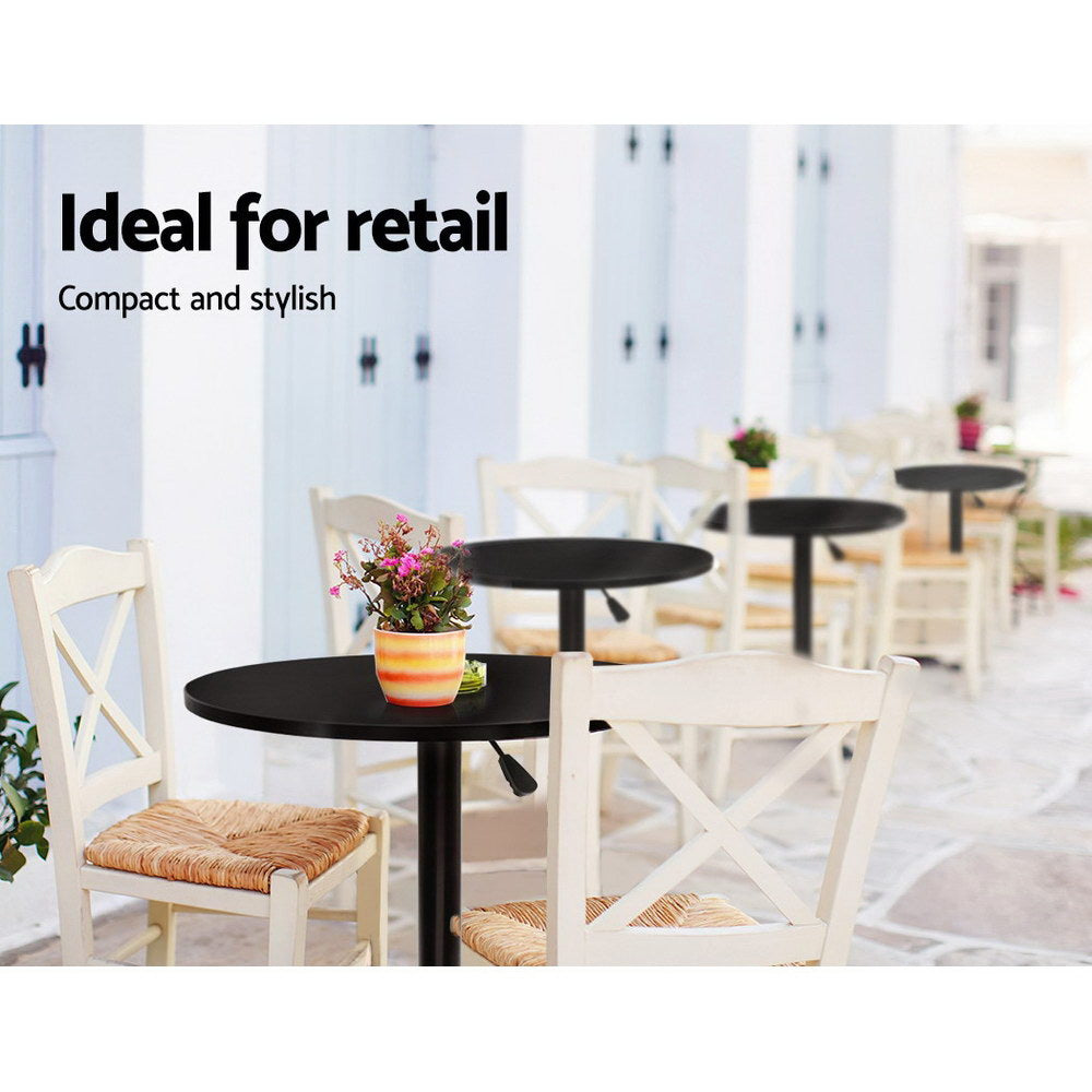 Bar Table Gas Lift Round Black by Artiss