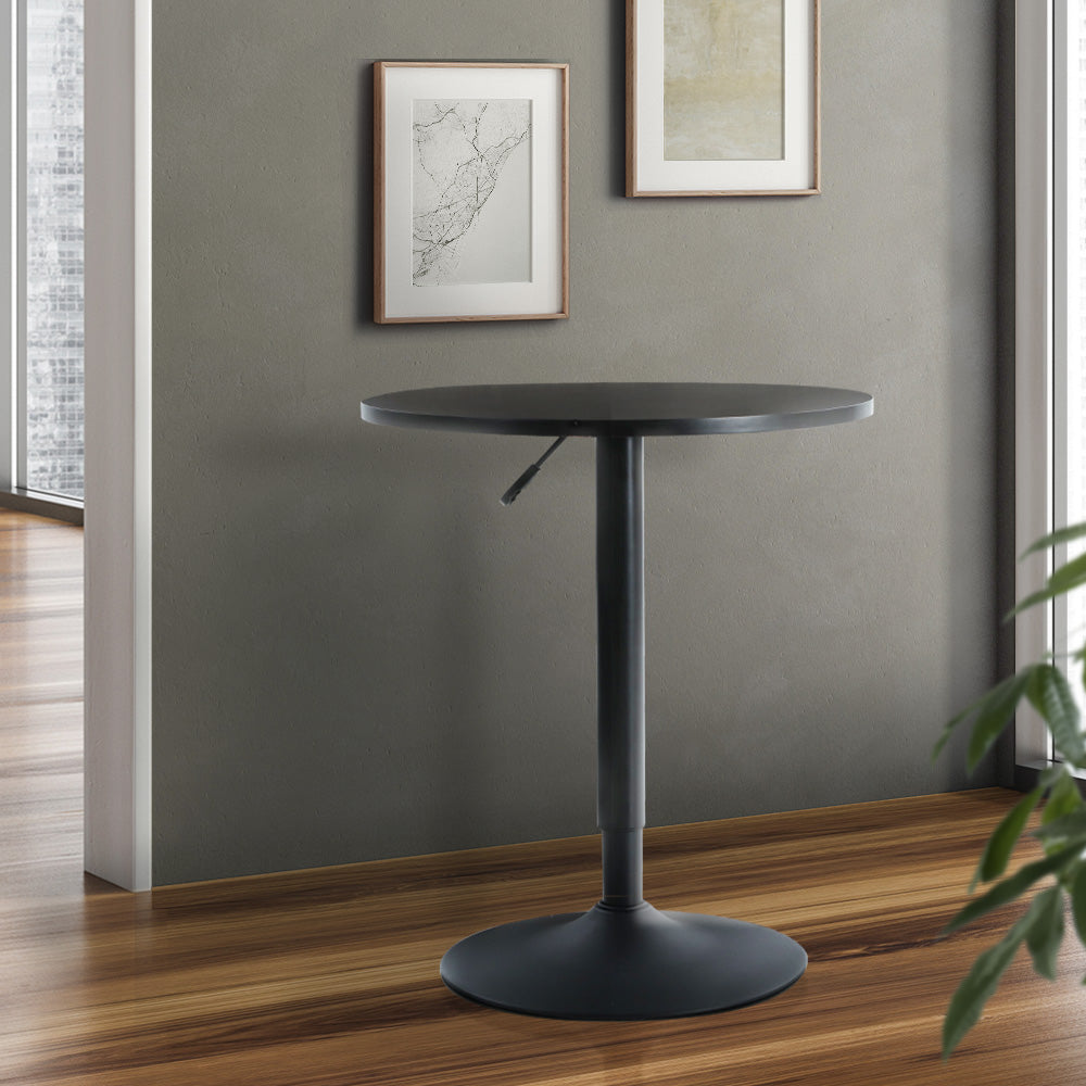 Bar Table Gas Lift Round Black by Artiss