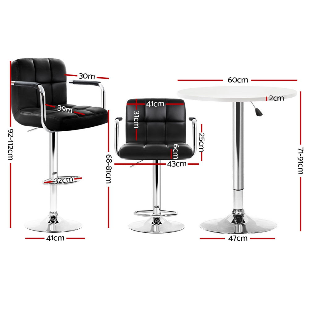 Bar Table and Stools Set Dining Desk Kitchen Chairs Cafe Pub By Artiss