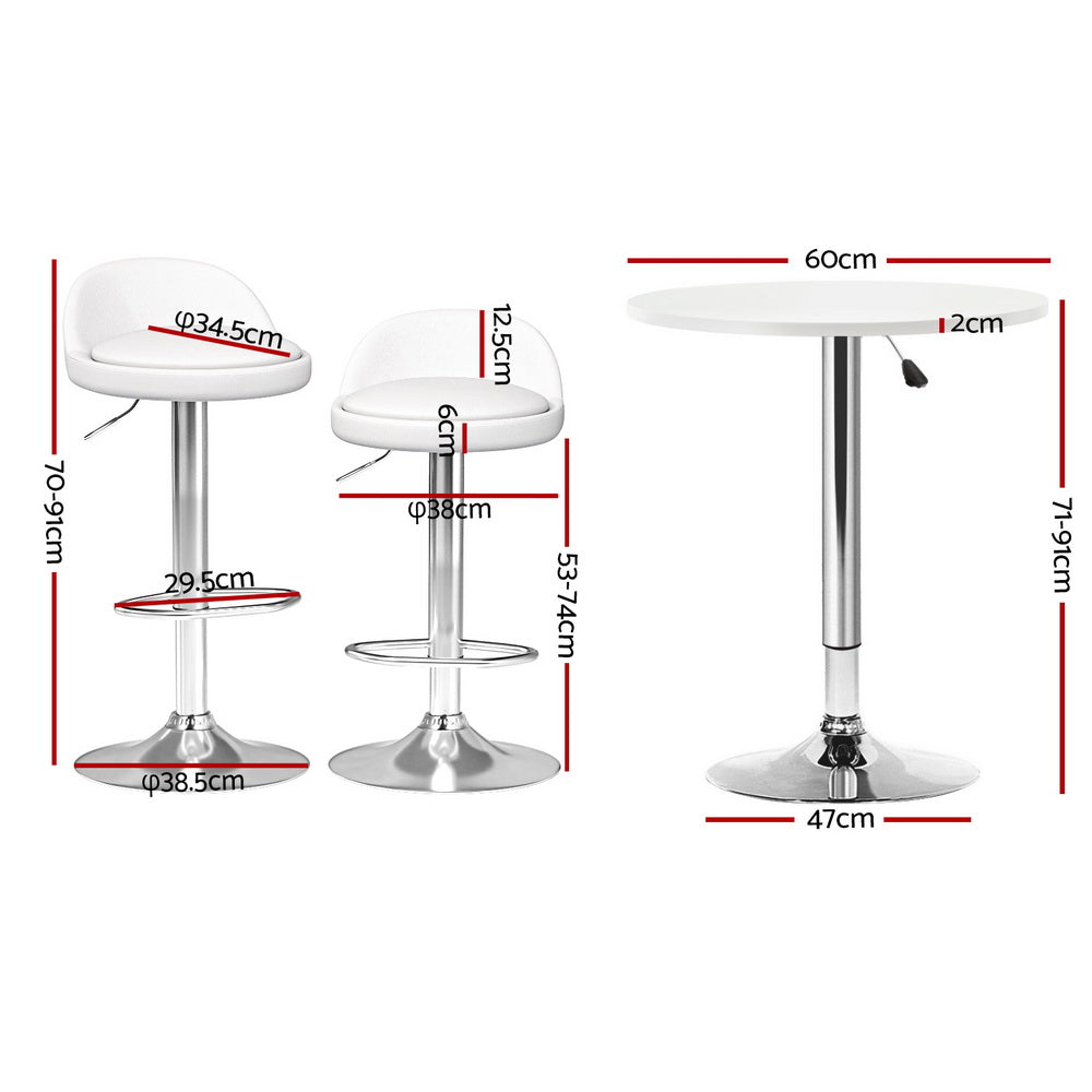 Bar Table and Stools Set Dining Desk Kitchen Chairs Cafe Pub By Artiss