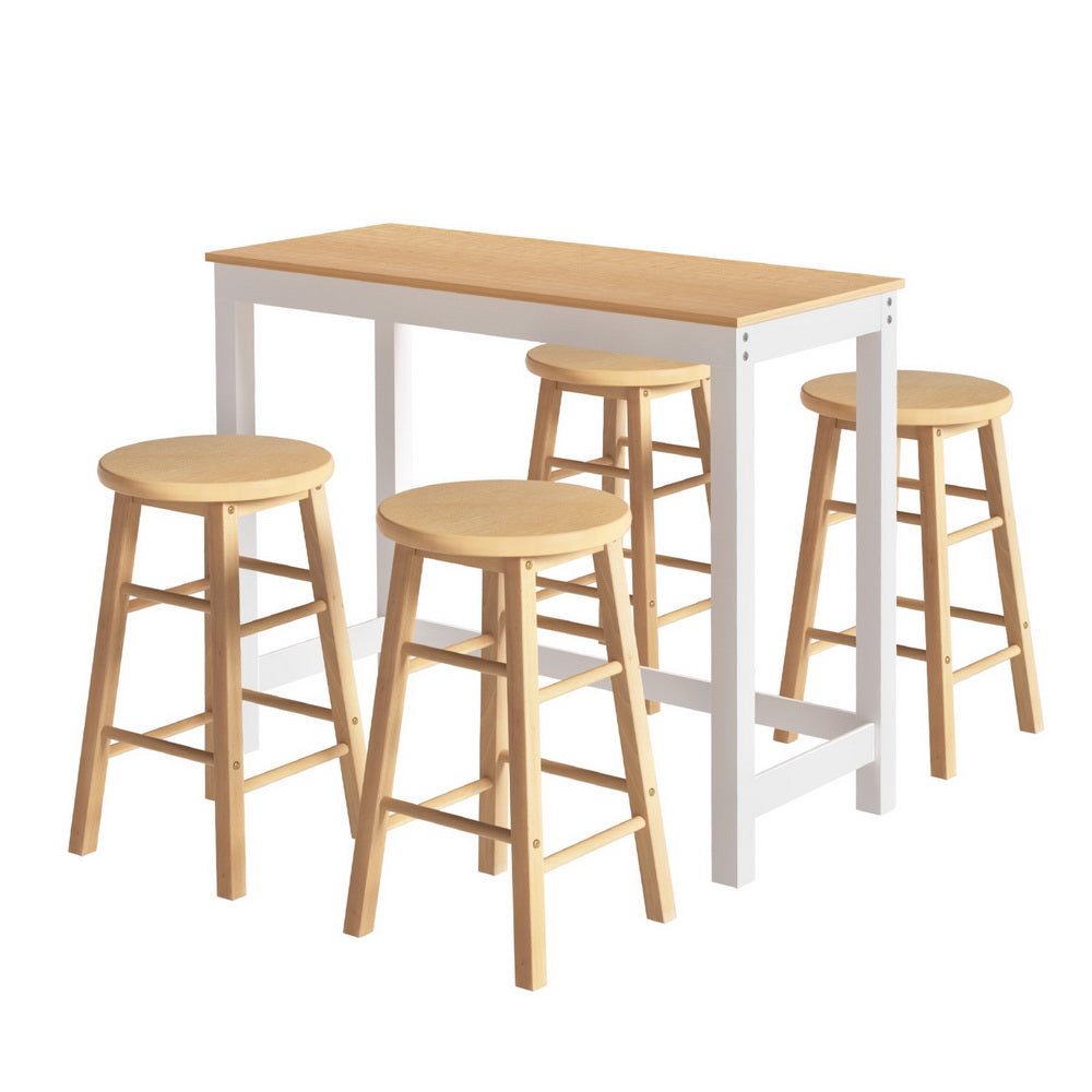 Bar Table and Stools Set Dining Desk Kitchen Chairs Cafe Pub By Artiss