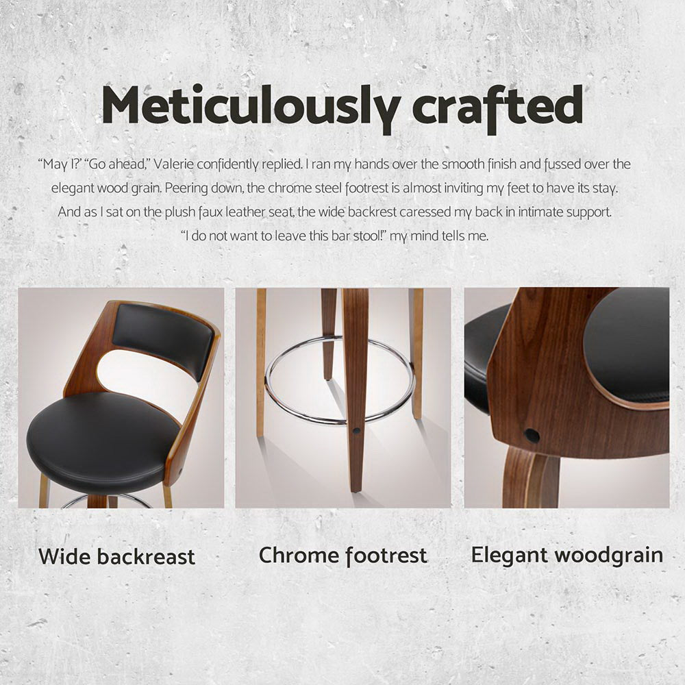4x Bar Stools Swivel Leather Chair 65cm by Artiss