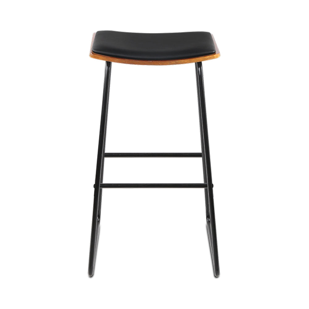 4x Bar Stools Leather Padded Metal by Artiss