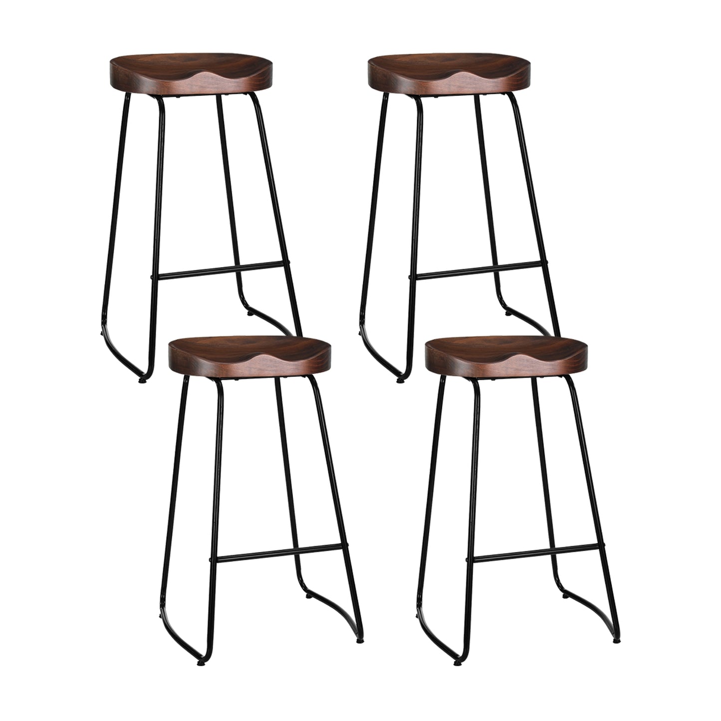 4x Bar Stools Tractor Seat 75cm Black By Artiss