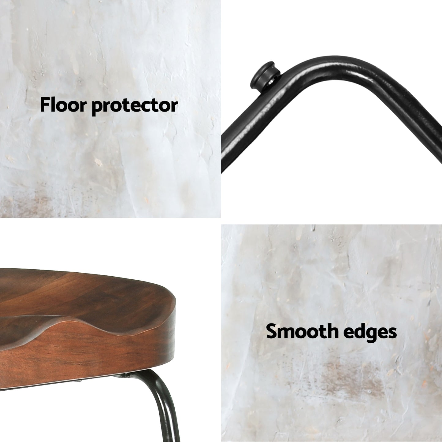 4x Bar Stools Tractor Seat 75cm Black By Artiss