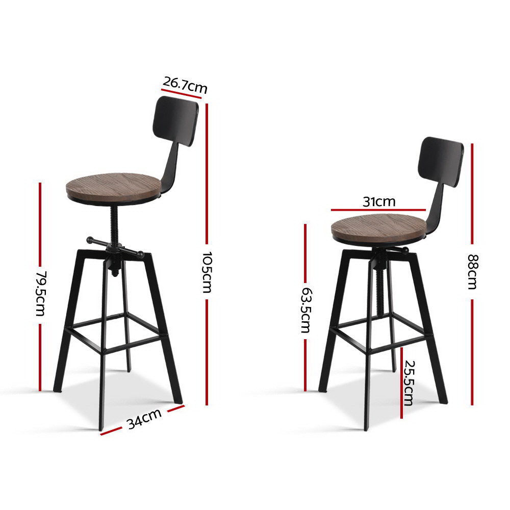 Bar Stools Kitchen Counter Chairs Vintage Metal Chairs By Artiss